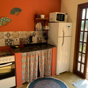 chalé com cozinha vista mar fartura